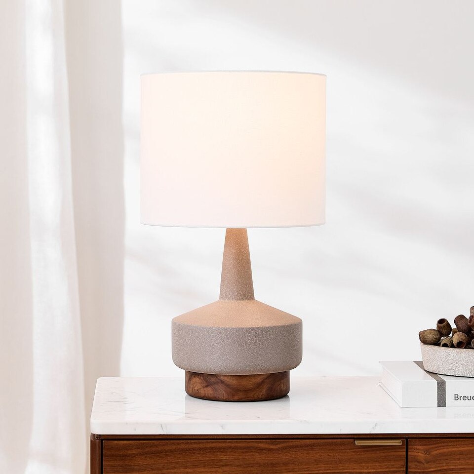 Wood & Ceramic Table Lamp (55 cm) - West Elm Australia
